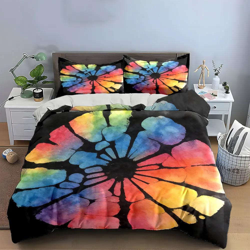 Colorful Floral Bedding Set Soft Comfortable Duvet Cover Bedding Set Included 1*Duvet Cover & 2*Pillowcases gift