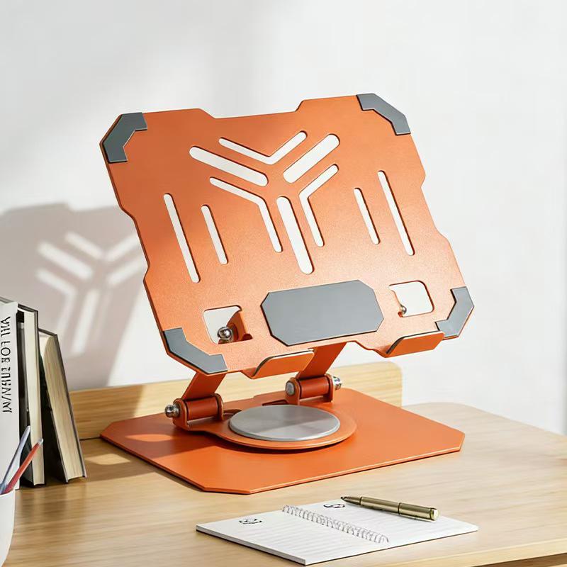 All-Metal 360° Rotating Phone & Tablet Stand, Adjustable Multi-Angle, Desktop Foldable Cooling Holder.
