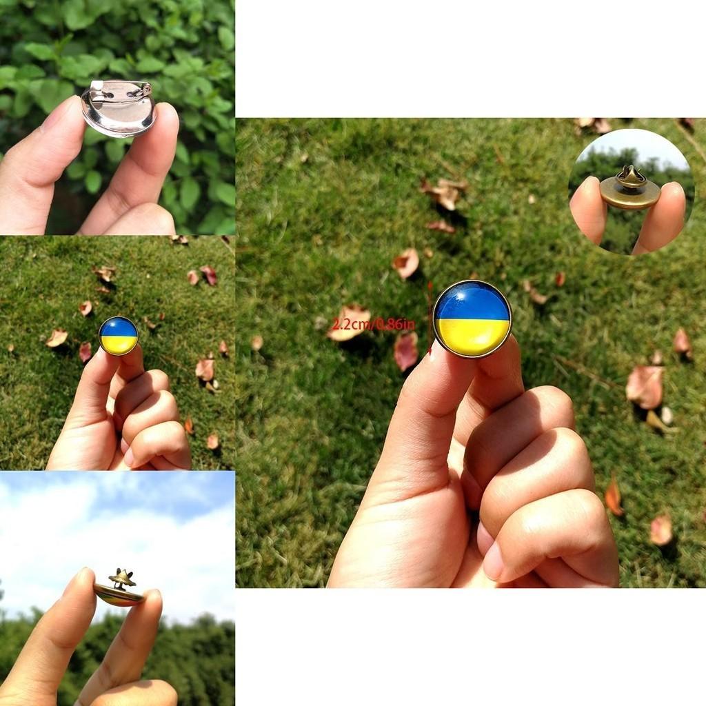 Stylish Ukraine Flag Button Badge Brooch For Backpacks And Satchels