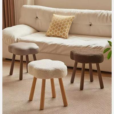 Creative Cloud Schminkbank Lammfleece Dressing Hocker Schminkstühle Niedlicher Schminkstuhl Licht Luxus Home
