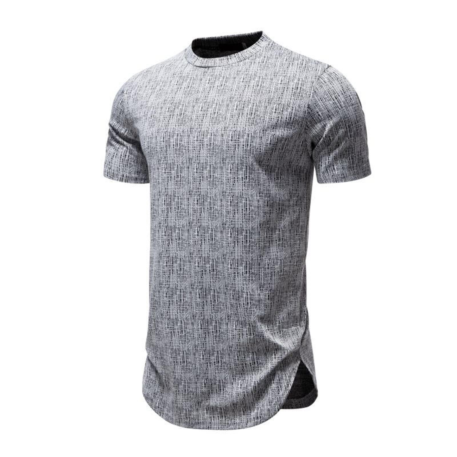 

Мужская модная повседневная футболка с короткими рукавами и круглым вырезом, топ с короткими рукавами XL белый