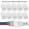 5/10/15Pcs 4Pin Solderless Rgb Led Strip Connectors 10Mm Quick Adapters For 5050 Multi-Color Track Lighting
