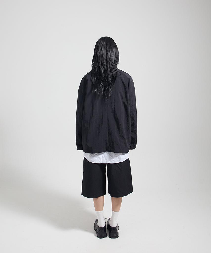 Thanks Messia Hidden Shirt Jacket-Black
