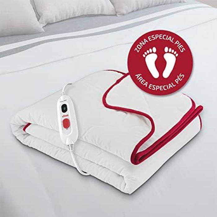 UFESA Flexy Heat CIN Komfort Elektrische Heizdecke 1 Person, 150x90, Gepolstertes Gewebe, 60W, 3 Temperaturstufen, Abschaltung