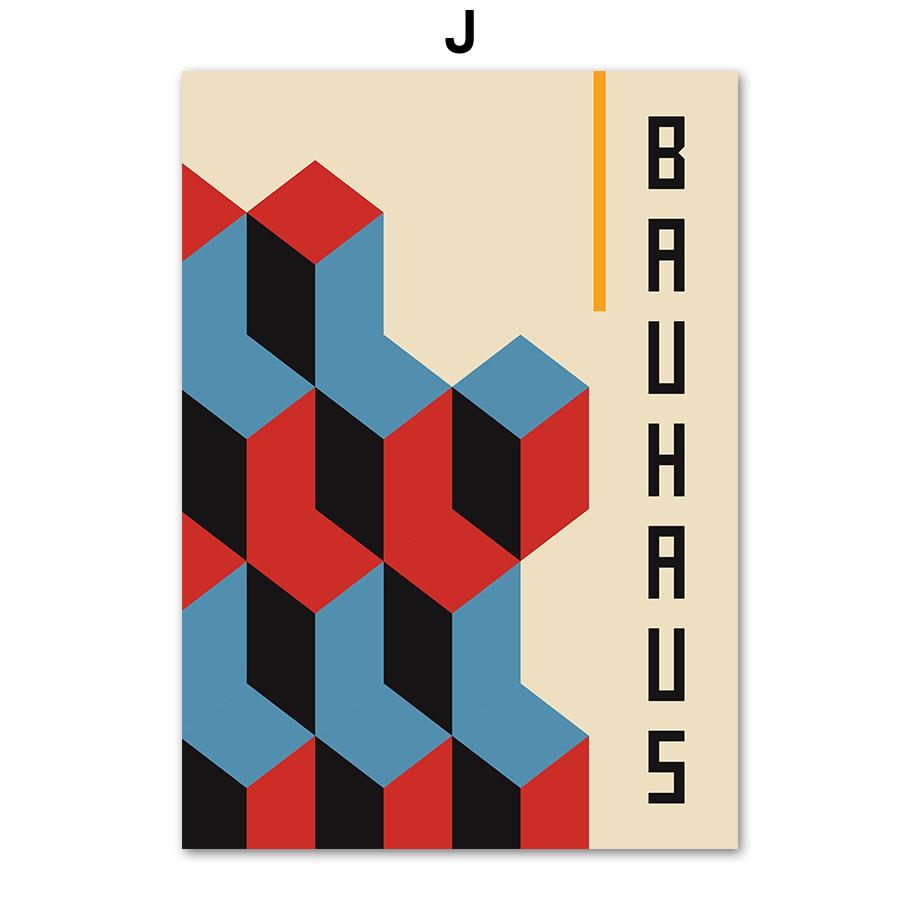 Bauhaus Color Block Geometric Figure Abstract Wall Art Posters & Prints Canvas Painting Hotel Bar Pictures For Living Room Decor