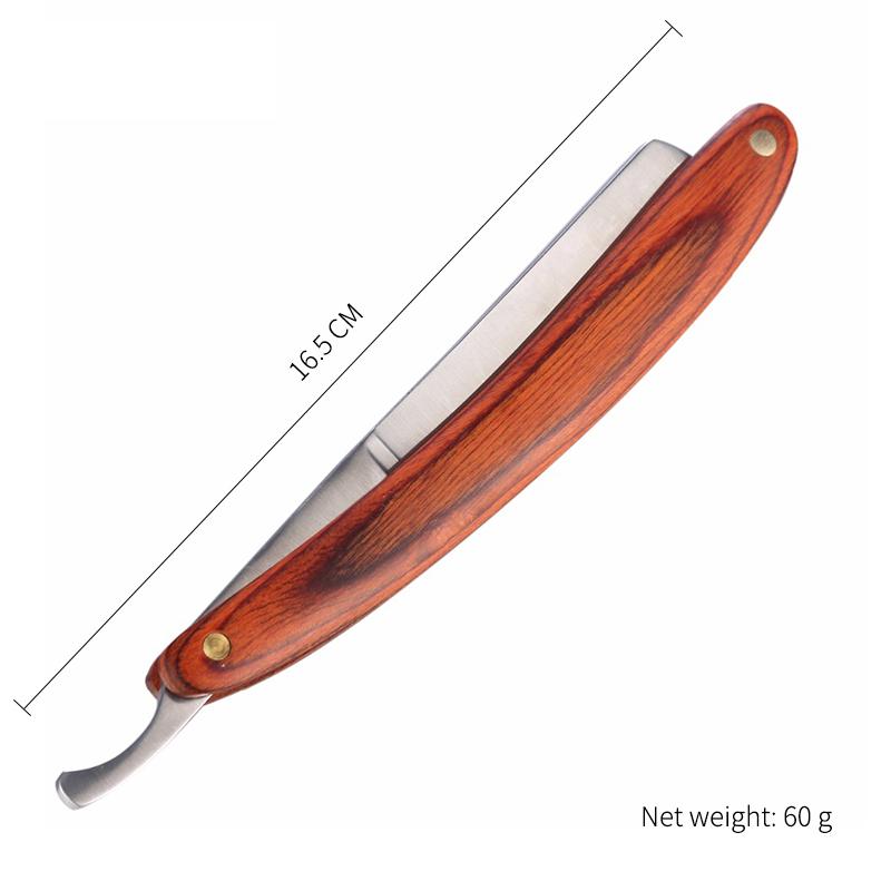 Men Shaving Straight Razor Beech Wood Handle Classic Barber Razors Carbon Steel Blade Manual Shaver