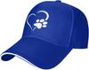 Heart Paw Print Dog Lover Baseball Cap Polyester Adjustable Sun Visor for Unisex Adults