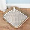 Hunde-Toilettenschale mit erhöhten Zäunen, herausnehmbarem Maschenrost und Pfosten, verhindert Spritzer, großer Platz