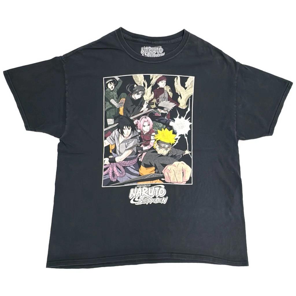 Naruto Shippuden Graphic Anime T-Shirt XL Black Rare Tee 3XL