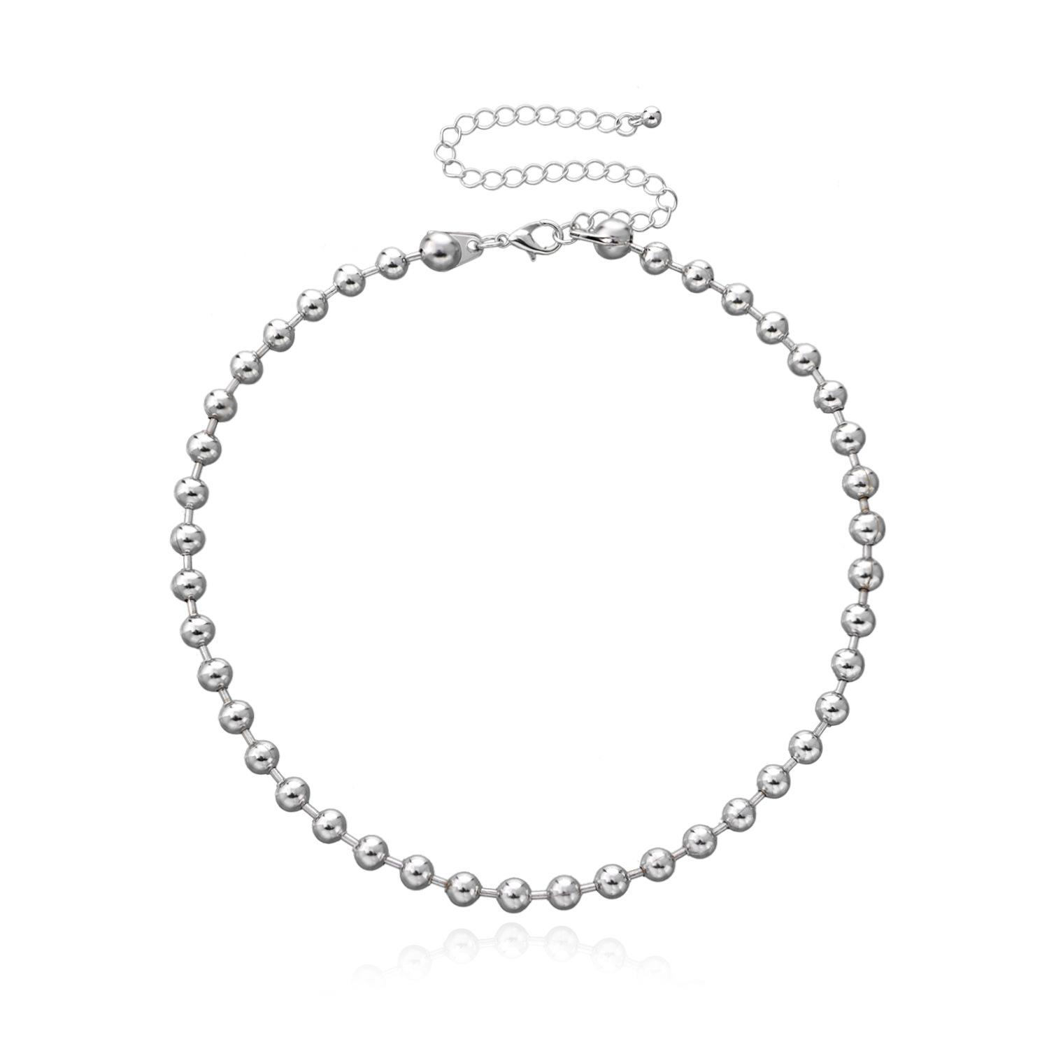 

Simple European and American personalized exquisite spherical collar necklace new jewelry серебряный