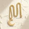 Unique And Sophisticated Design Featuring A Moon Pendant Necklace With Text Suitable For Both Men