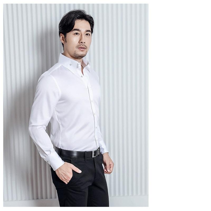

Men s Shirt Casual Long Sleeve Shirt Business Shirt 4XL белый