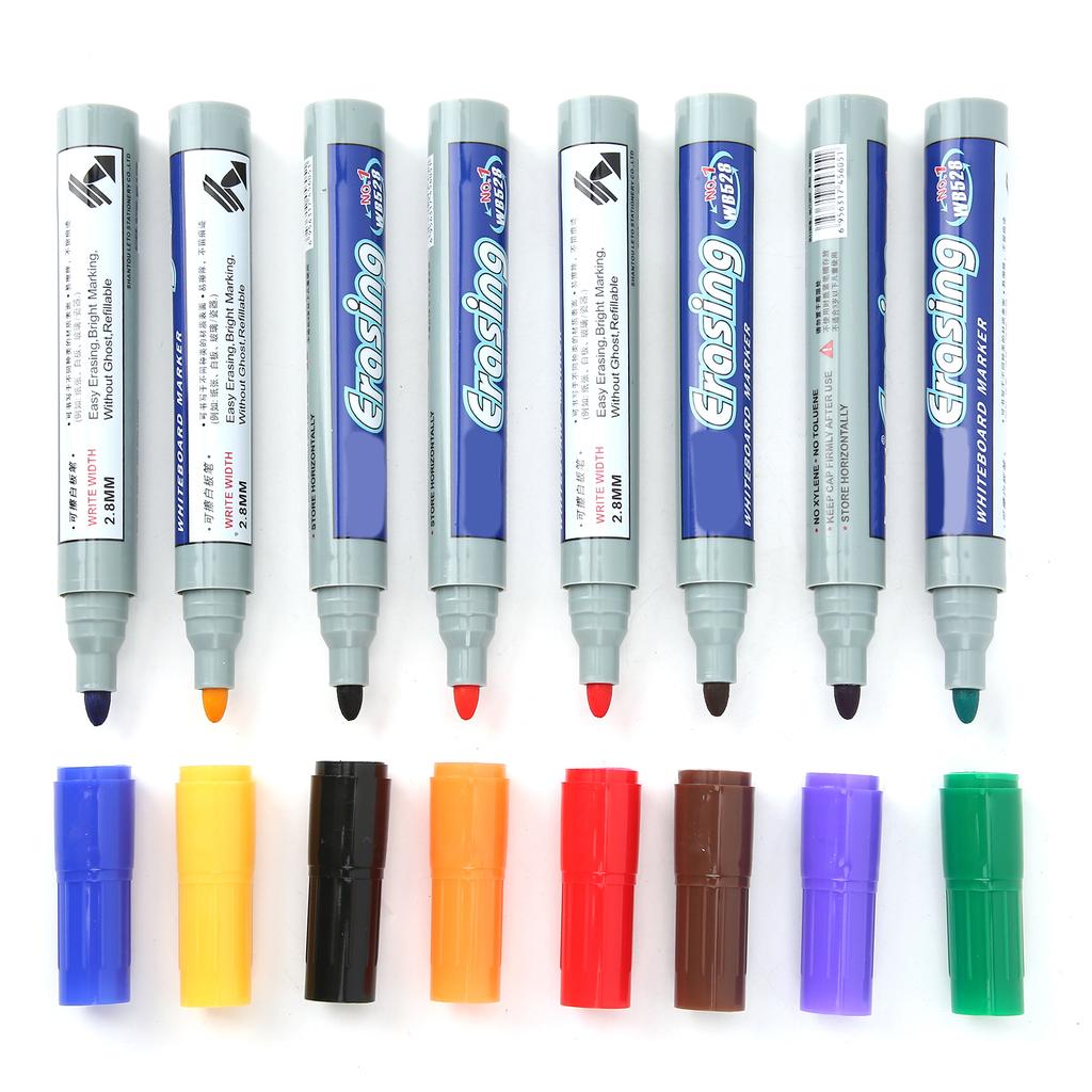 8Pcs Whiteboard Pen Multifunctional Colorful Fast Drying Painting Marker for Graffiti Writing