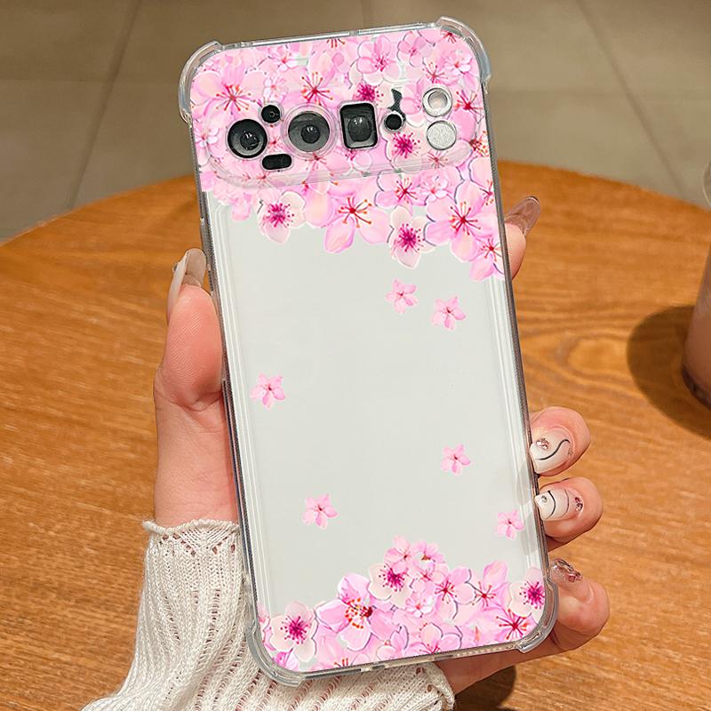 Colorful Flowers Printed TPU Phone Case For Google Pixel 9 Pro Pixel 9 Pro XL Clear Soft Silicone Back Cover For Google Pixel 9A