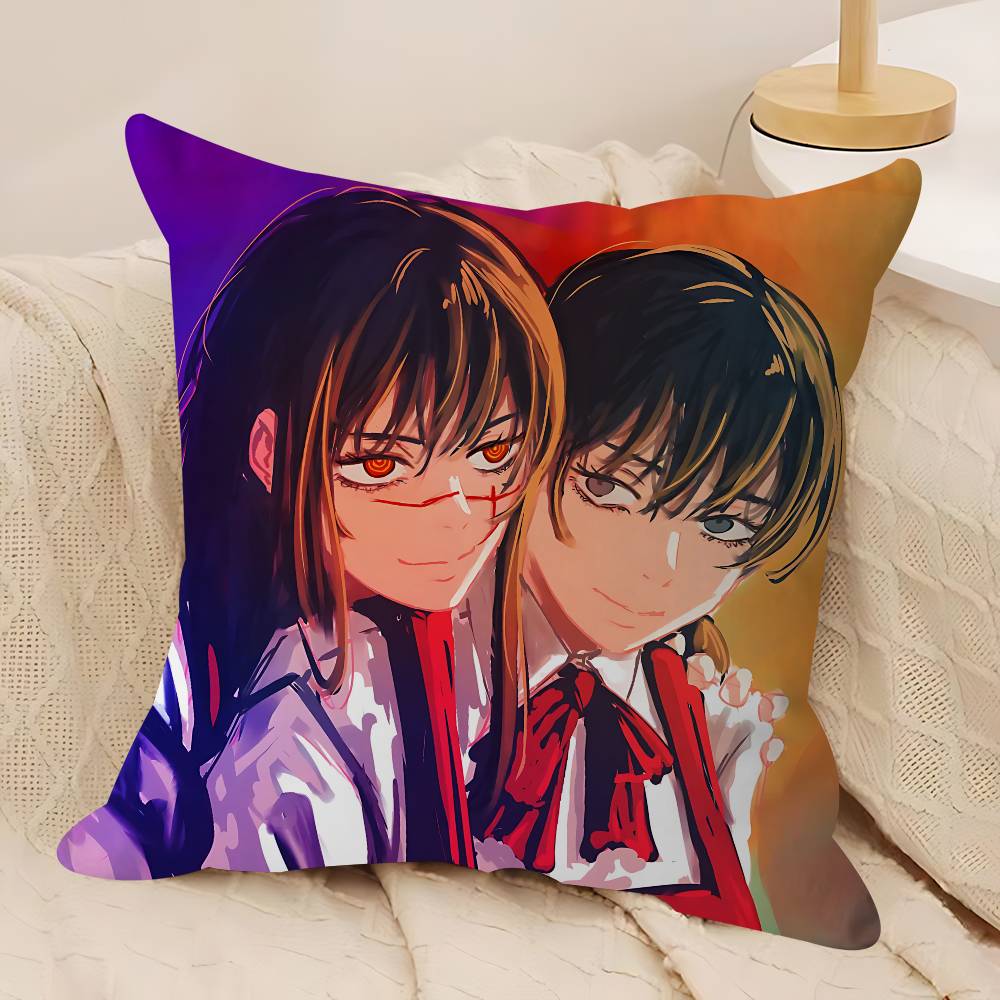 C-Chainsaw-Man Mitaka Asa Pillowcase Toon Gift Cushion Cover Bedroom Home Sofa Chair Seat Decor Pillow Case