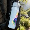 1PC Colorful Feather Boho Art Print 750ml Color Plastic Sports Water Bottle Leakproof Flip Straw Lid Suitable for Sports Office Home Use