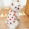 Durchsichtige Netz-Hundeweste Atmungsaktive Sommer-Haustierweste Niedliche Erdbeer-Punkte-Designs Hundetanktop Ärmelloses T-Shirt für Kleine Hunde Katzen