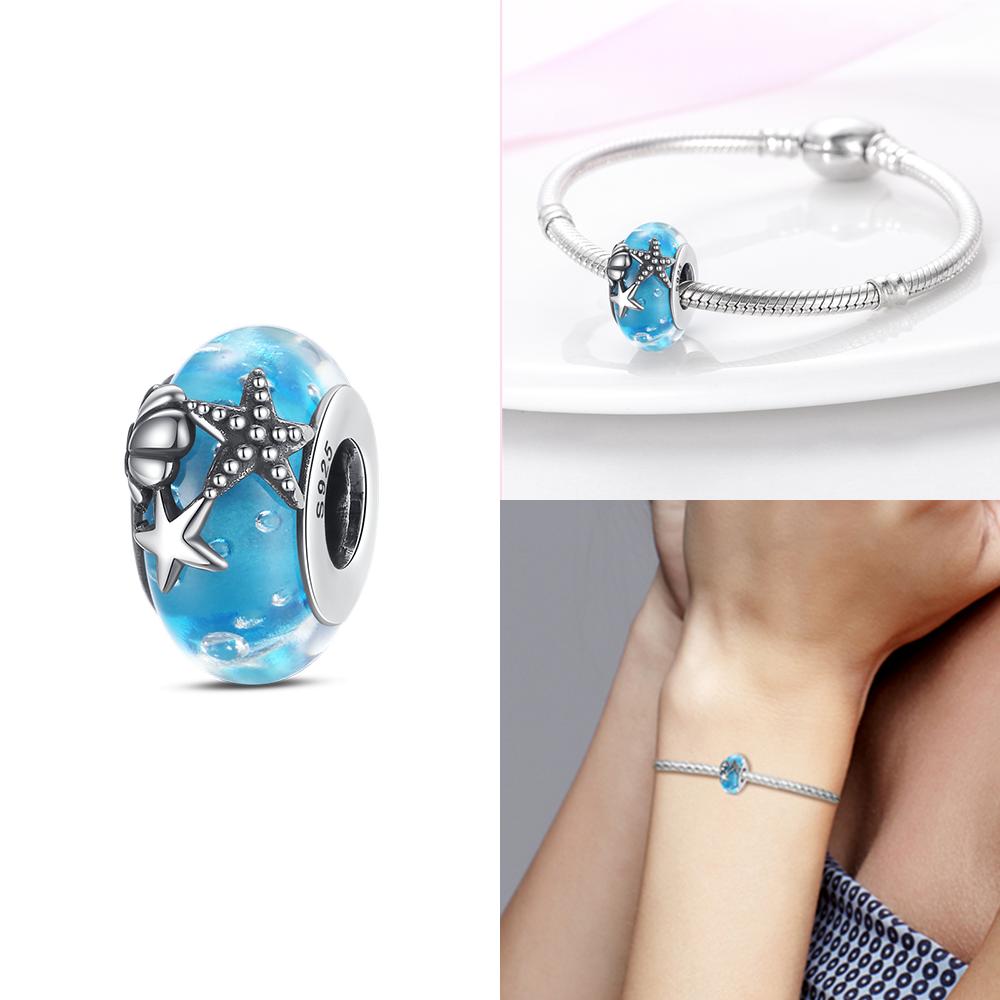 Copper Ocean World Series Sea Blue Turtle Starfish Crab Octopus Charms Bead Fit Bracelet Diy Jewelry Gift
