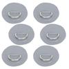 6 Pcs PVC D Ring Patch Elastic Rope Set Stainless Steel D Ring Patch Bungee Cord SetGray