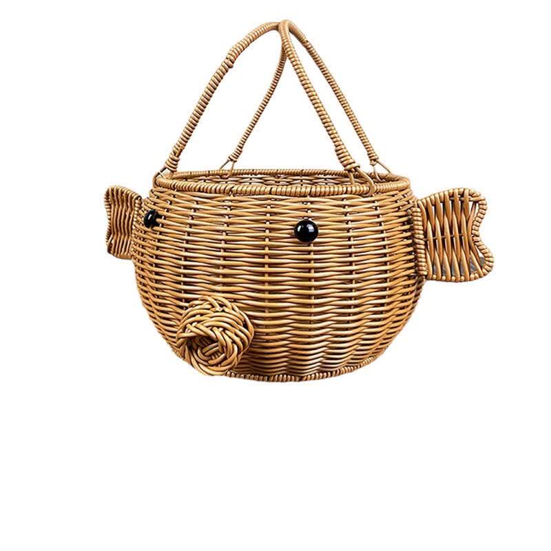 Imitation Rattan Woven Picnic Basket