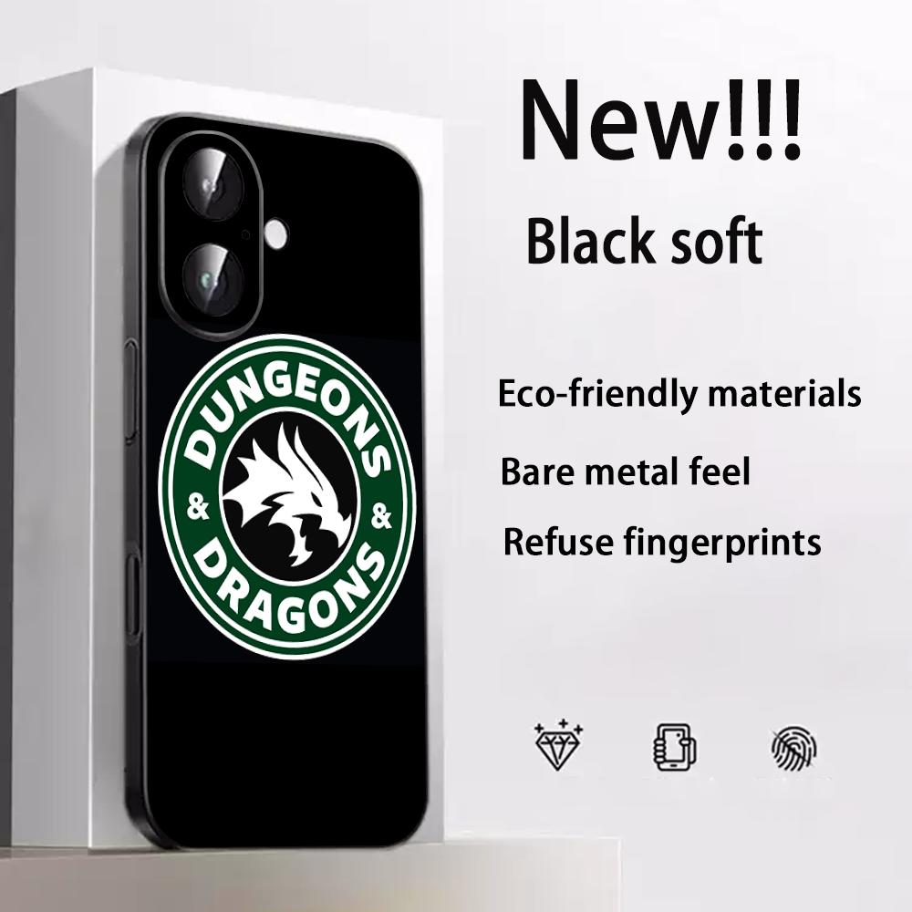 Dungeons Dragons dnd cool game Phone Case For iPhone 17 16 e 15 14 13 12 Plus Mini Pro Max Soft black Shockproof Cover