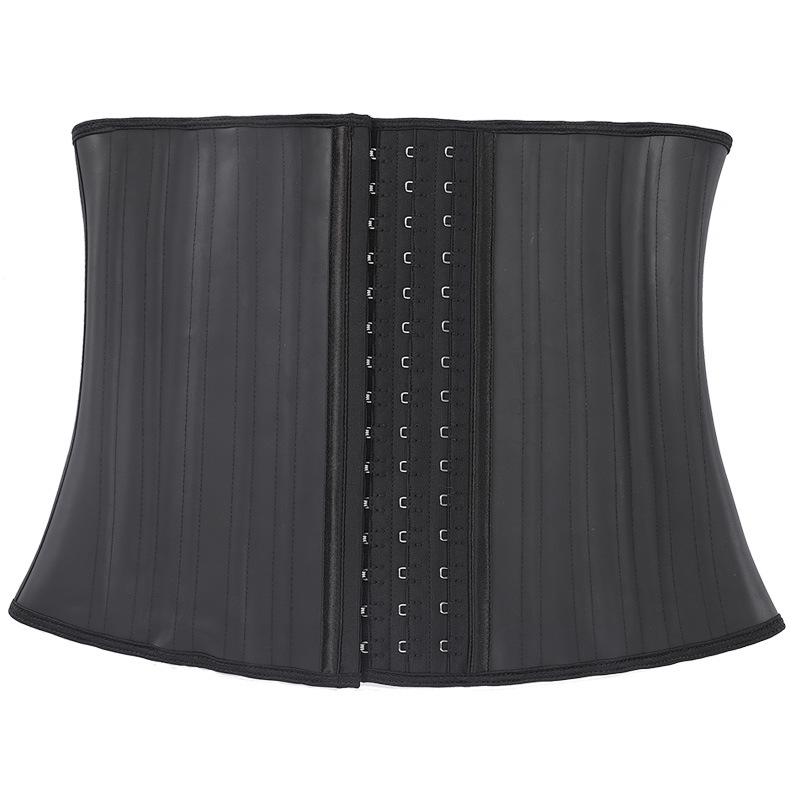 Matte Rubber Waist Trainer: 25 Steel Bone Sports Shaper for Women's Fitness.