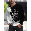 Long-sleeved T-shirt suitable for sports and leisure dual scenes - breathable and quick-drying fabric men's clothing