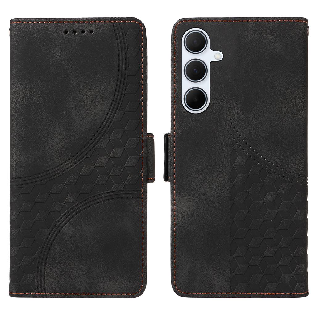 For Samsung Galaxy A56 5G Case PU Leather Phone Cover Rhombus Starry Imprinted