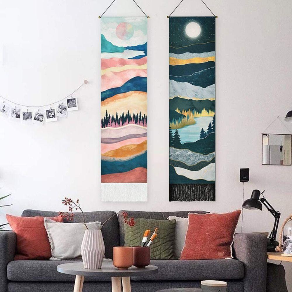 With Tassel Bohemian Tapestries Hanging Wall Rugs Dorm Decor Blanket Moon Phase Tapestry Home