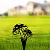 12" Large Iron Garden Stakes, Metal Mushroom Yard Decor, Hollow Out Silhouette Ornament, Outdoor Art for Lawn Patio