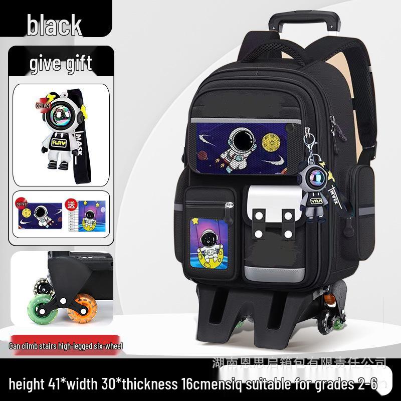 Capybara Astronaut Kids' Trolley Backpack for Grades 2-6