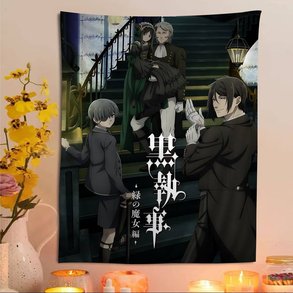 BBlack BButler Japanese Printed Large Wall Tapestry Hanging Tarot Hippie Wall Rugs Dorm Art Home Decor