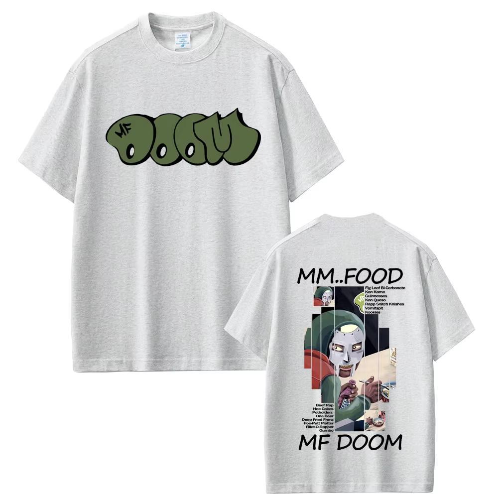 Rapper Mf Doom 100cotton Unisexs shirt Madvillainy Album graphics oversized Short Sleeved Womens Y2k Hip Hop Streetwear Tshirt