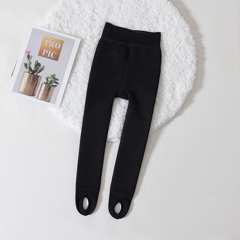Girls' Winter Thickened Velvet Cotton Leggings - Hip-Lifting Lambskin Nine-Point Warm Pantyhose