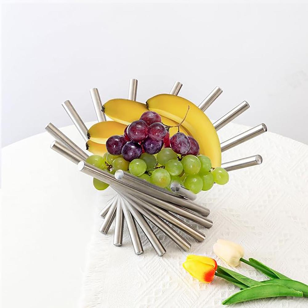 

Fashionable, minimalist and creative fruit platter. Home Luxury Living Room Hotel Home Rotating Fruit Plate.zwq серебряный