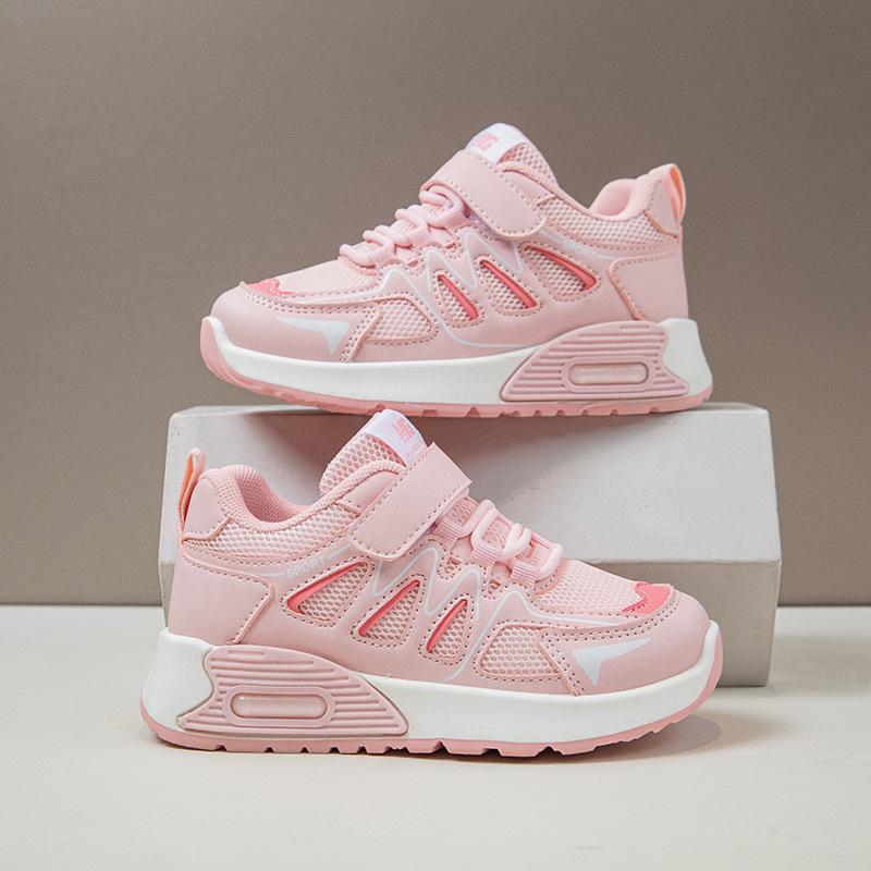 

2025 осень новые мужские и женские спортивные туфли для детей среднего и старшего возраста, повседневные новые кроссовки для пап, модные кроссовки для бега на липучках 37