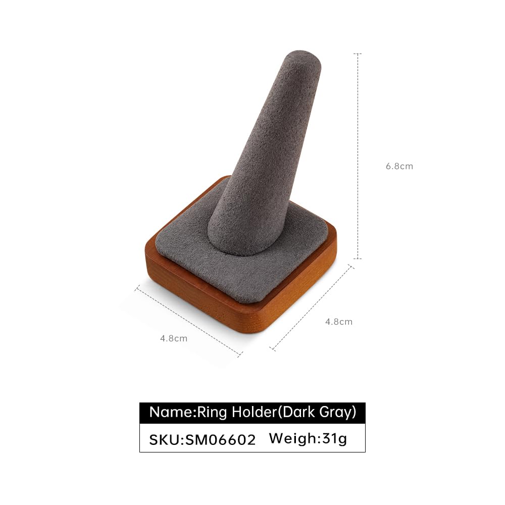Yinbeini Ring Display Stand, Wooden Jewelry Display Stand, Ring Stand