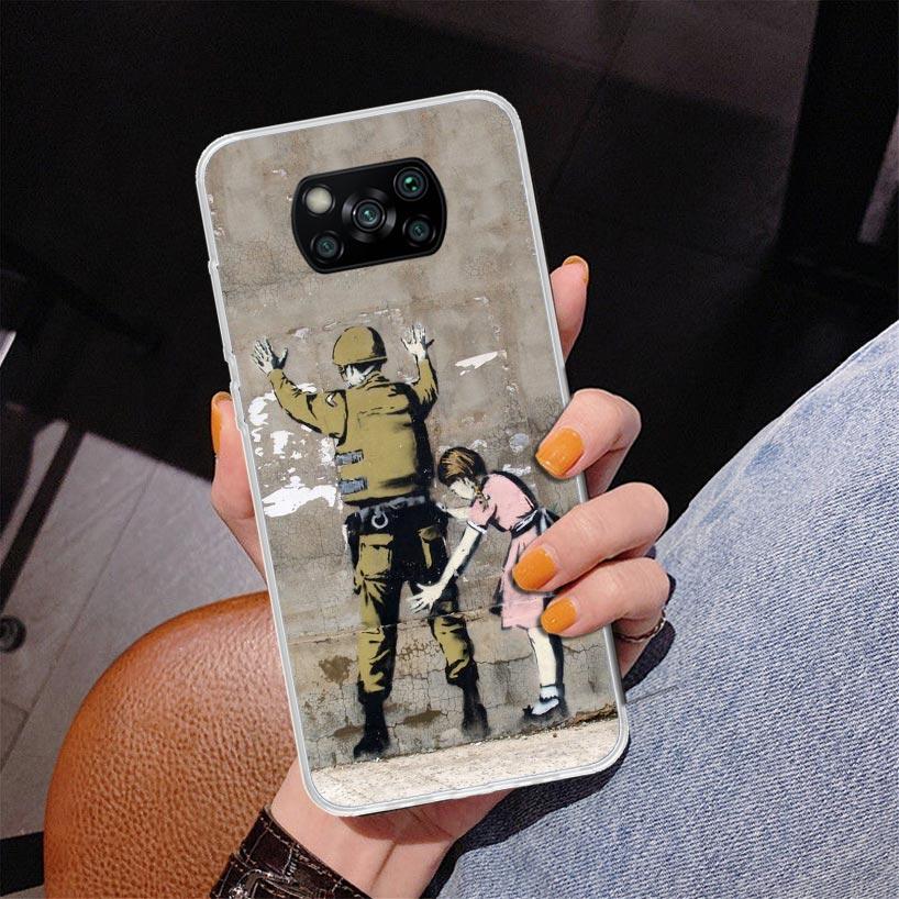 Street Art Banksy Graffiti Phone Case For Xiaomi Poco X7 X6 X5 Pro F7 Ultra Redmi 15C 15 13C 13 12C 12 10 10A 10C 9 9A 9C 9T Cov