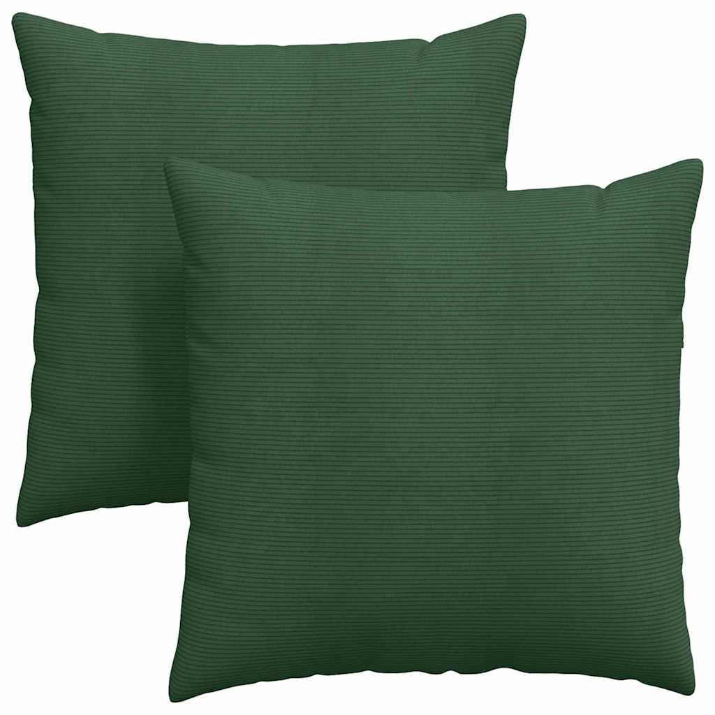 Sofa Cushions 2 Pieces Dark Green 60 x 60 cm Cord Fabric