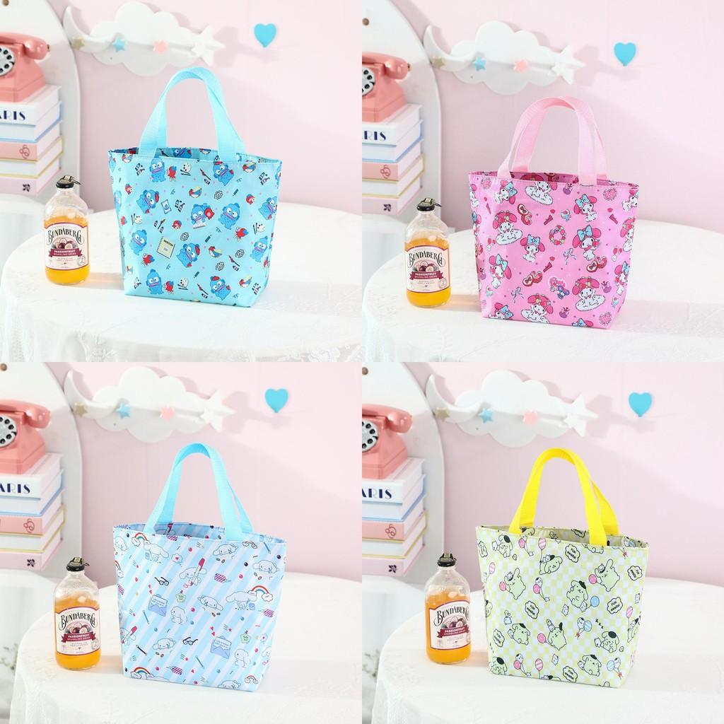 Oxford Cloth Lightweight Lunch Bag With Kuromi Labubu Print Design For Office Use And Outdoor Storage