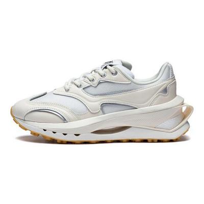 Li Ning Fang Yuan Premium Rutschfest Atmungsaktiv Low-Top Freizeitschuhe Damen Sneaker Grau Weiß AZGS006-6