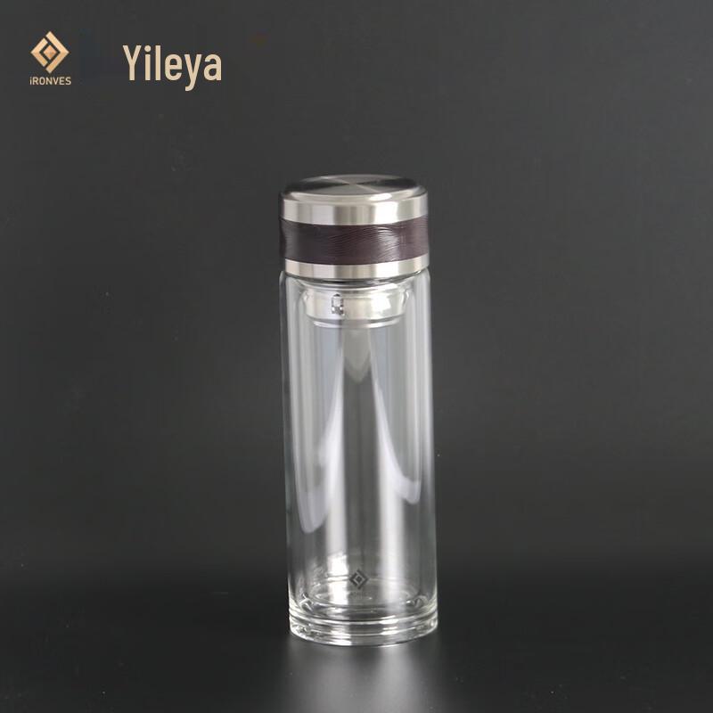 Yi Le Ya Double-Wall Glass Tea Infuser Bottle