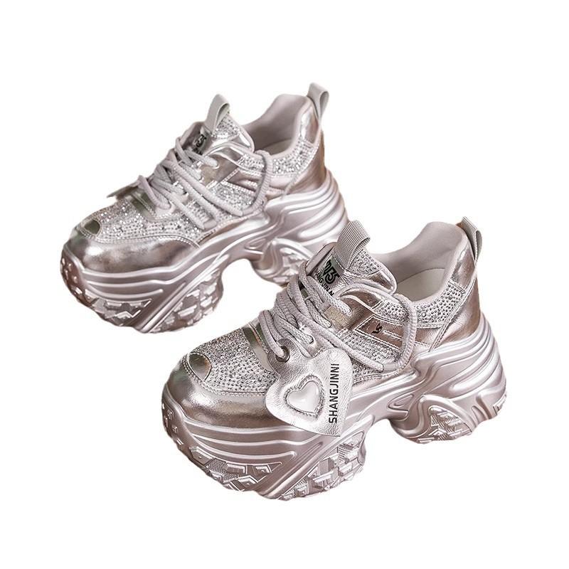 Thick soled dad shoes for women autumn new fashion and versatile mesh sports and leisure shoes for women