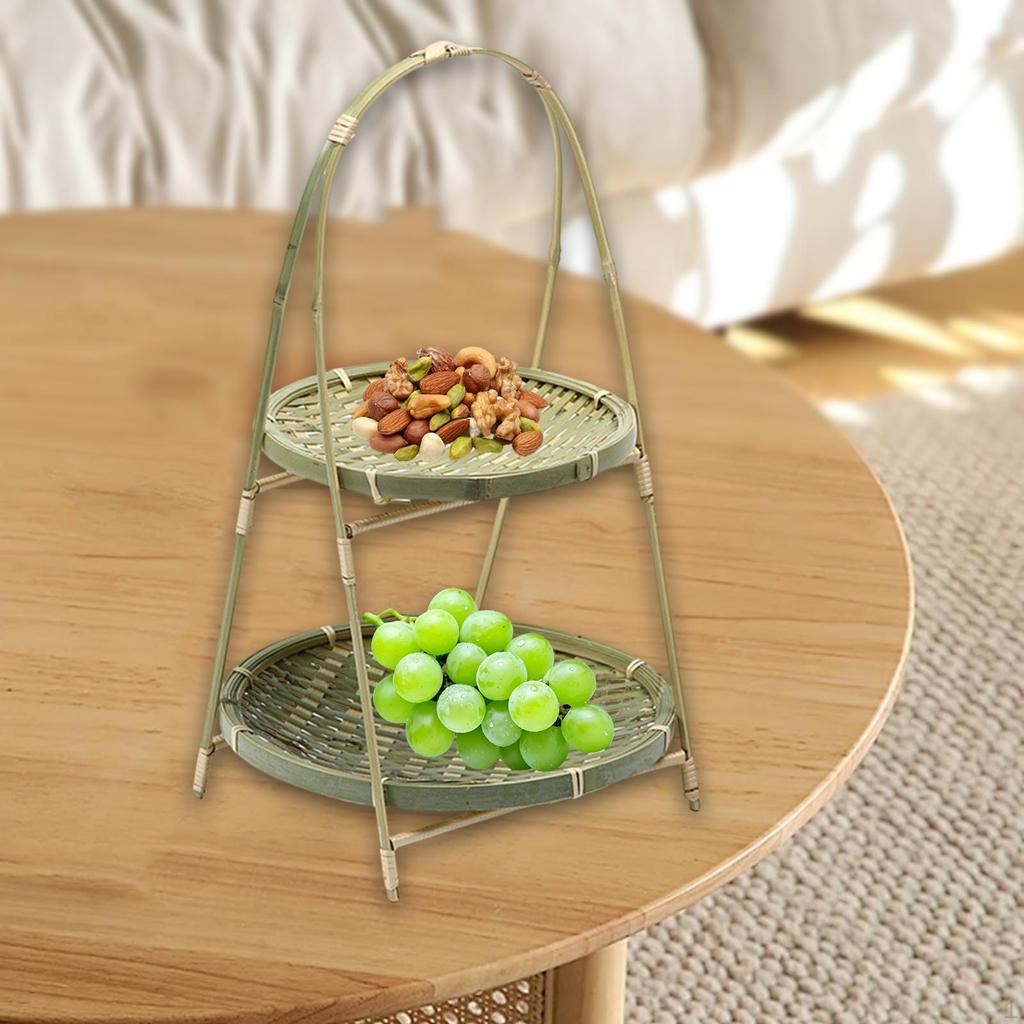 Bamboo Woven Basket ,Kitchen Counter Organizing ,Portable, Fruit Food Vegetable Storage for