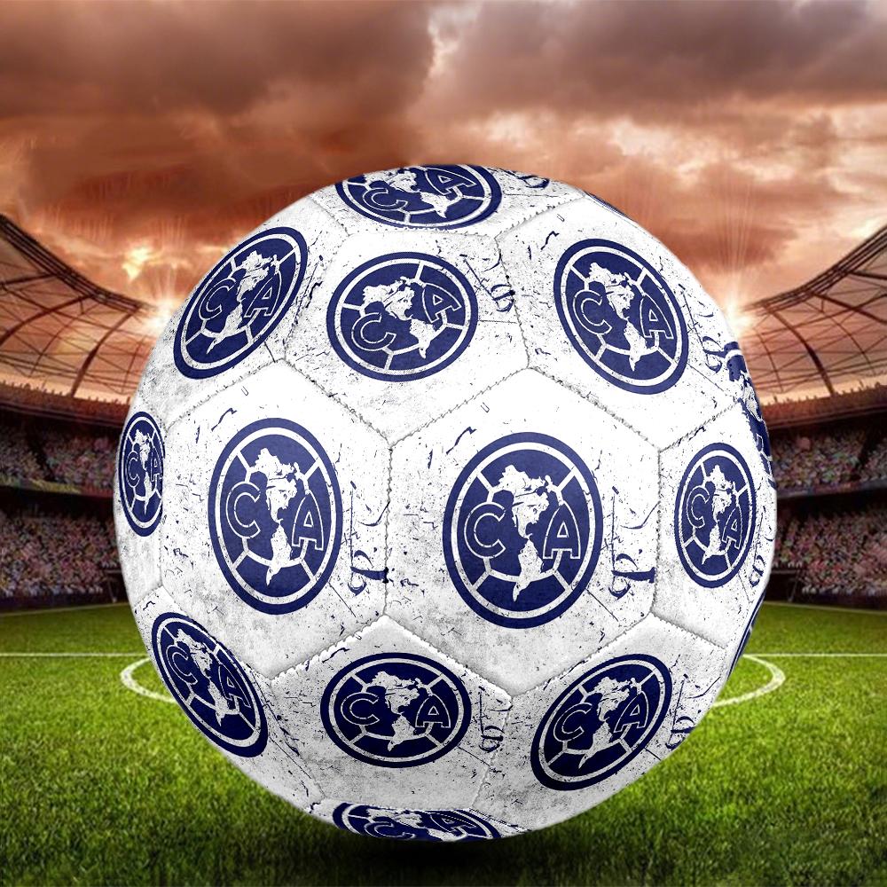 Club America Logo Soccer Ball, Colorful, Suitable for All Ages, Machine-stitched, PVC Material, Competition Grade, Durable and High Bounce
