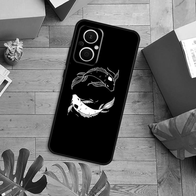 Koi Fish Yin Yang Phone Case For OPPO Reno 14 12 11 13 F 10 Pro 8T 7 8 Lite OPPO Find X8 X6 X5 X9 Pro Cover