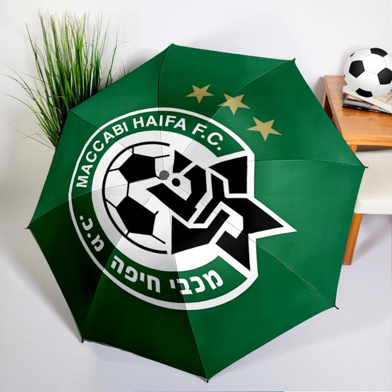 Maccabi Football Club Printed Automatic Umbrella, 8-Frame for Travel, camping, Casual Umbrella, Essential Gift for for family and friends