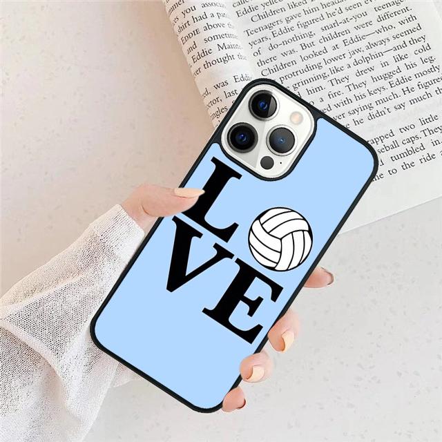 Ich LIEBE Volleyball spielen Handyhülle Cover Für iPhone 17 Air 16 15 14 Plus apple 16 11 12 13 Pro Ma coque