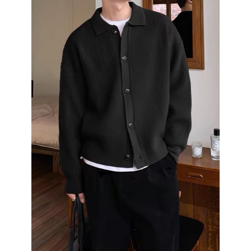 Men S Casual Loose Lapel Long Sleeve Knit Cardigan For Autumn Winter