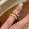 Old Money Fengling Plaid Tail Ring Напівдіамант Напівпросте позолочене жіноче нішеве високопочутте вишукане модне легке розкішне просте кільце